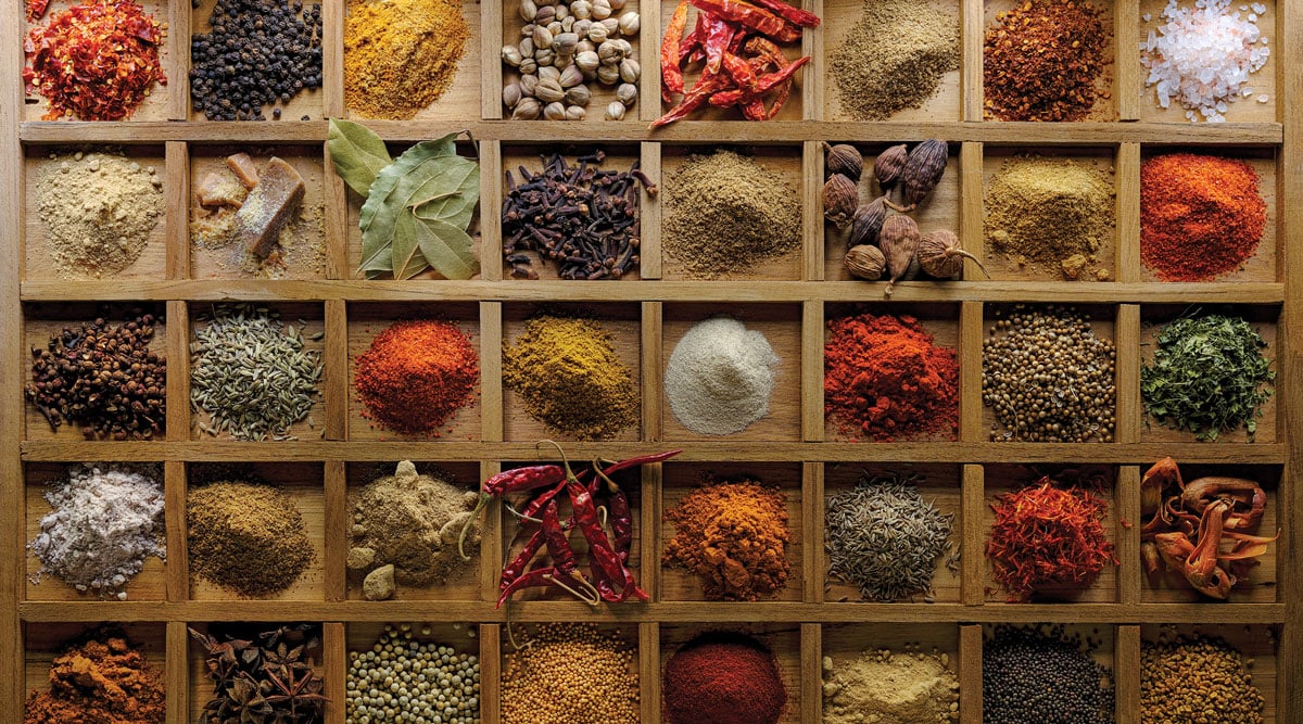 Shelves of spices