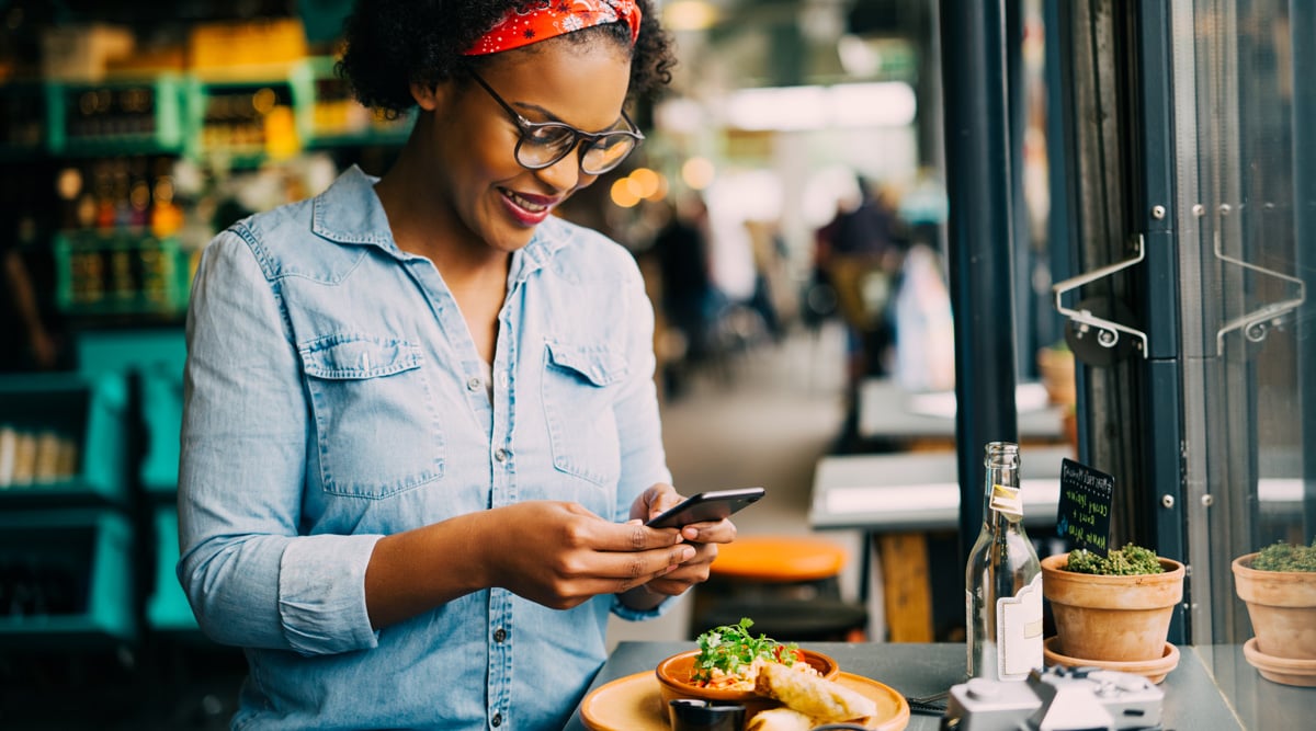 woman with phone