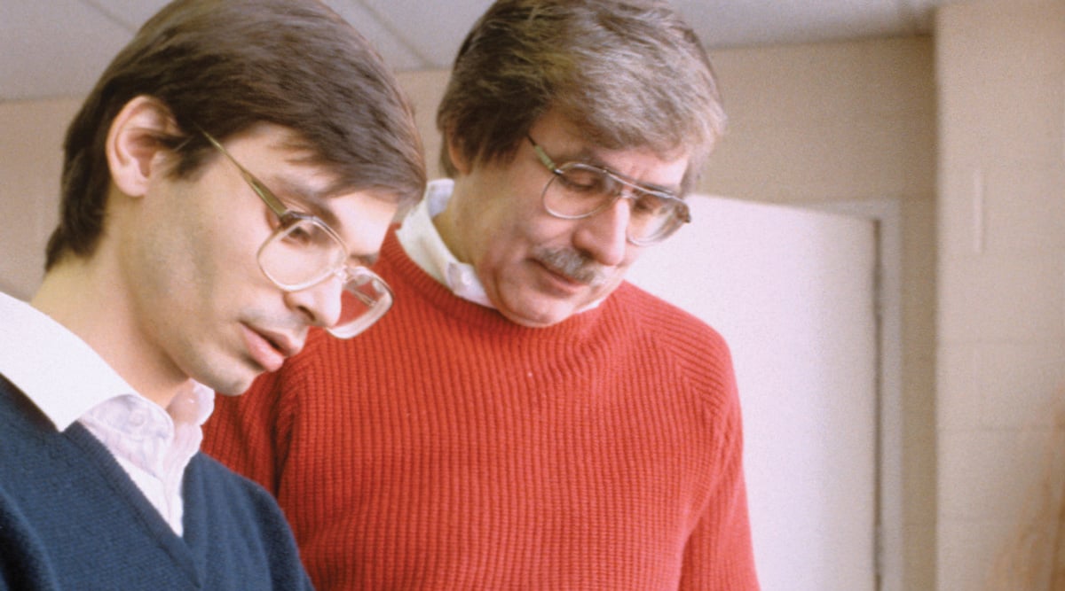 Ted Labuza, right, in 1989 with postdoctoral student Petros Taoukis