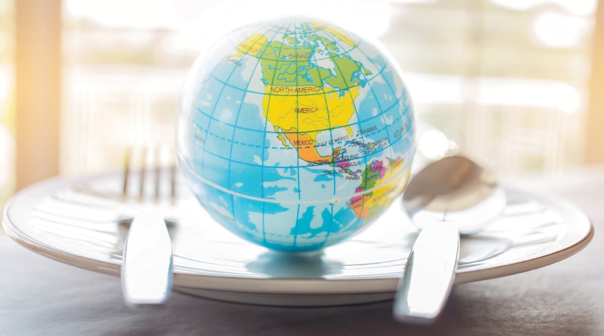 Globe on a plate