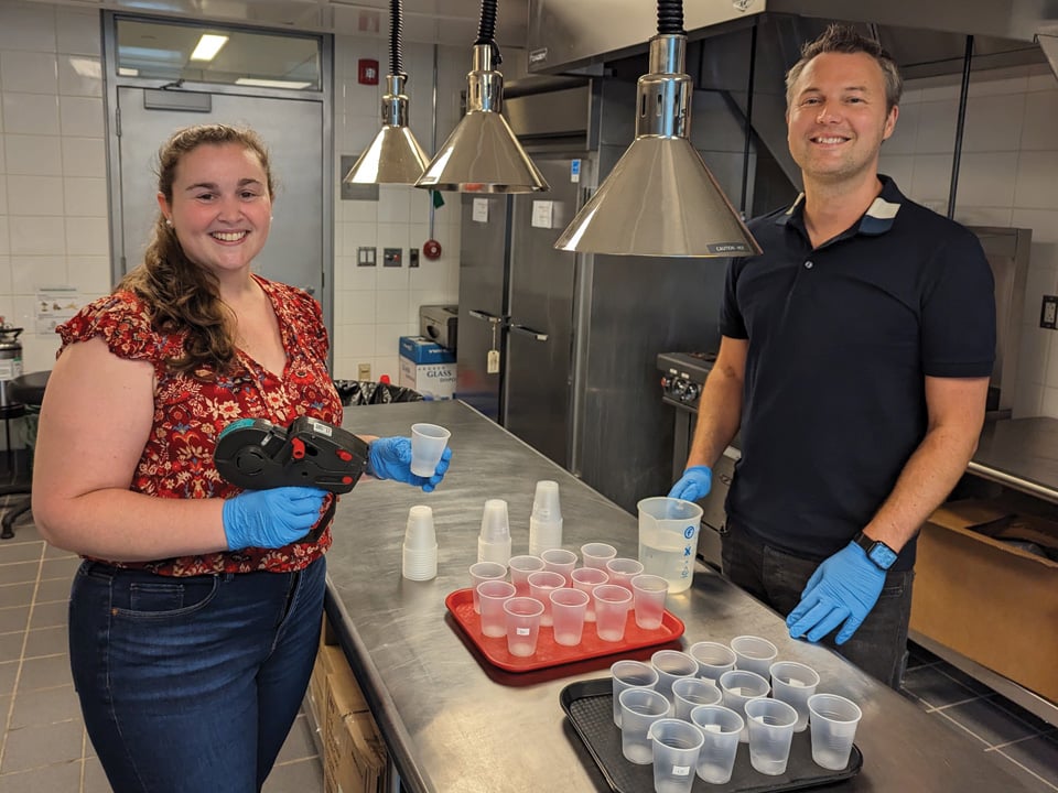 Margaux Mora (left) and Robin Dando teamed up to study the sensory properties of sweetener blends