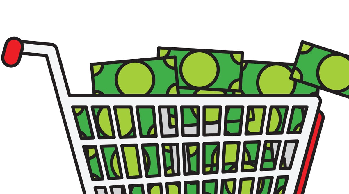 Shopping Cart full of money