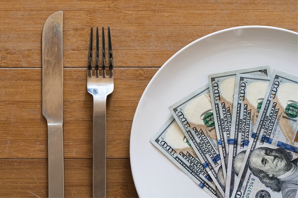Money on a plate