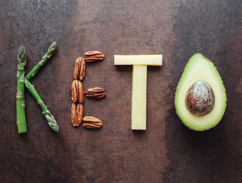 Keto spelled in food from Keto Diet.