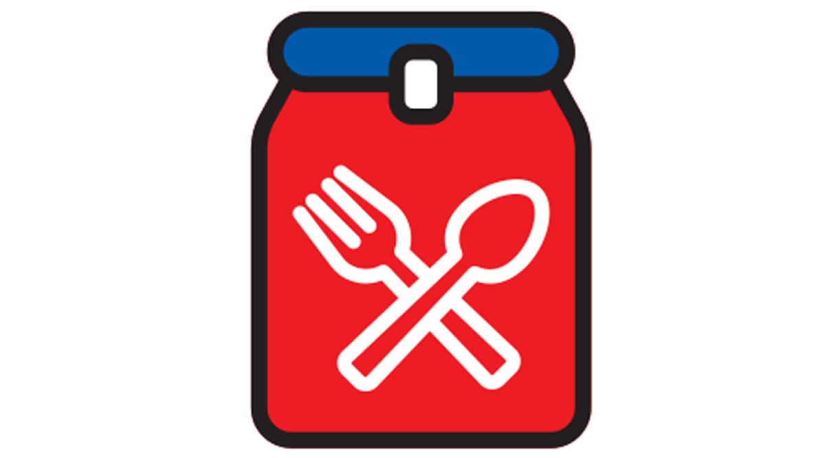 Red and Blue Lunch Container