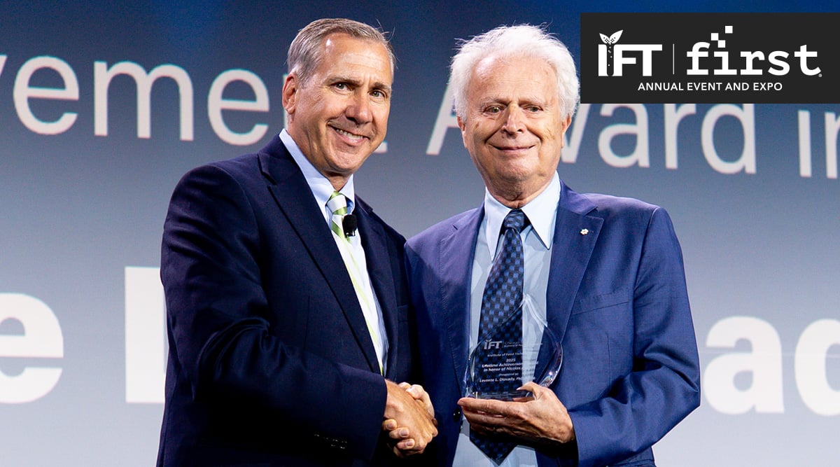 Levente Diosady (right), recipient of the 2025 Lifetime Achievement Award in honor of Nicolas Appert