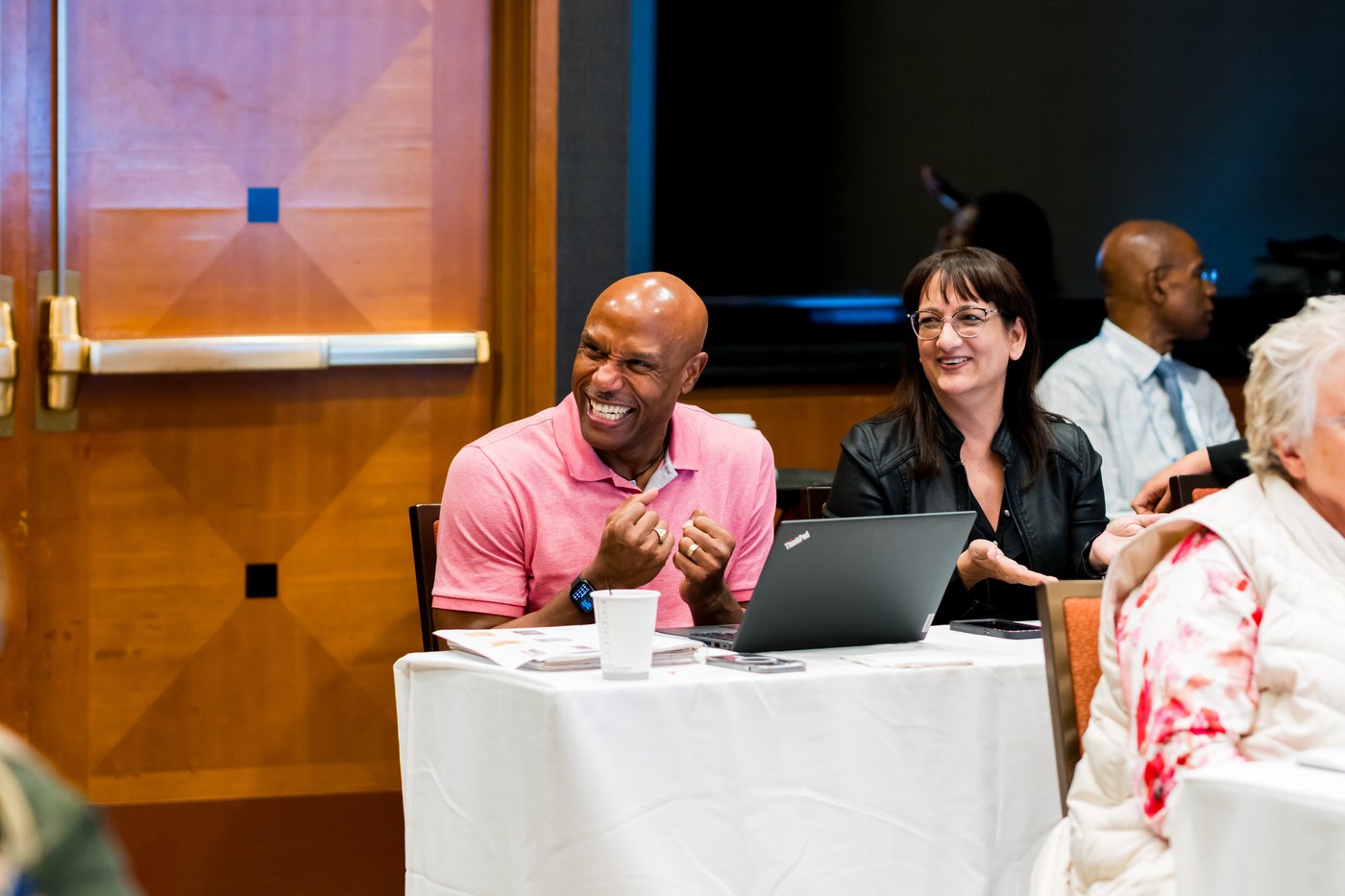 Man in Pink Shirt Smiling