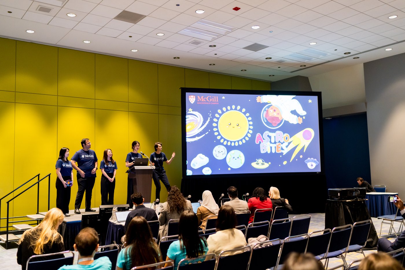 student presenting product