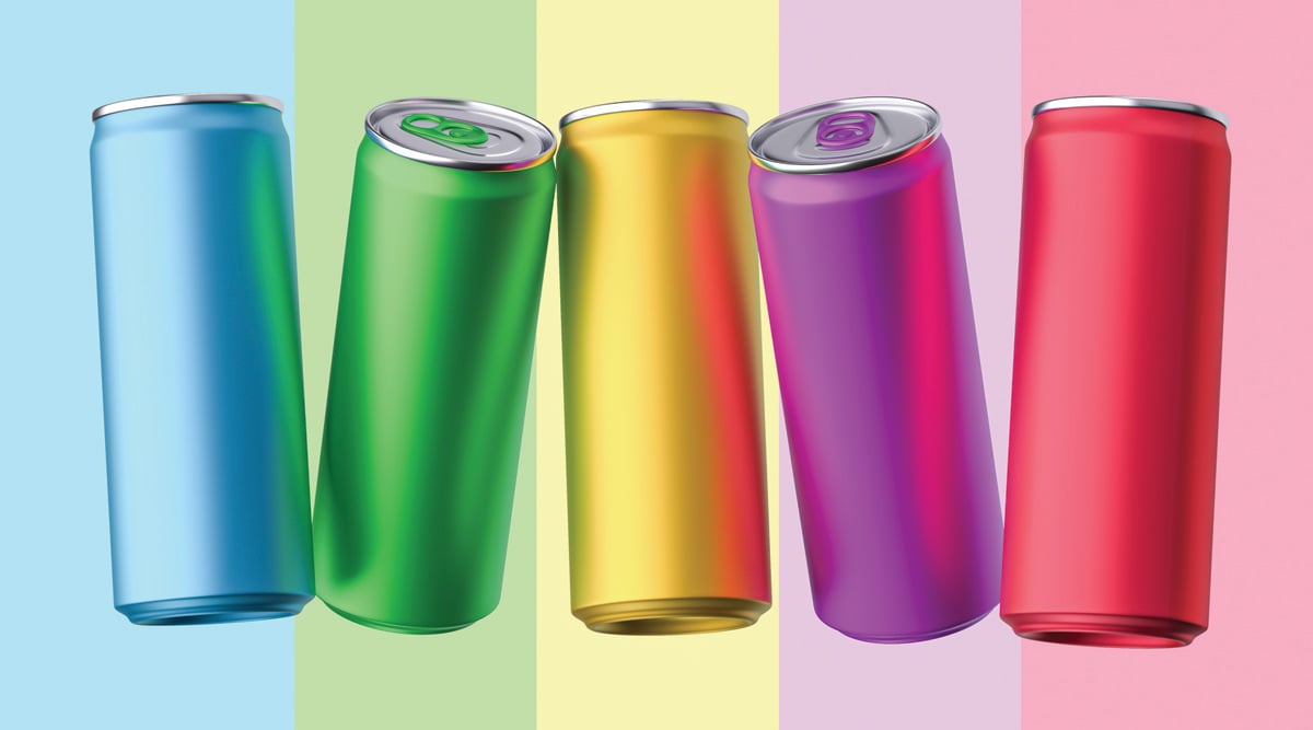 Realistic Aluminium Cans Collection in different colors