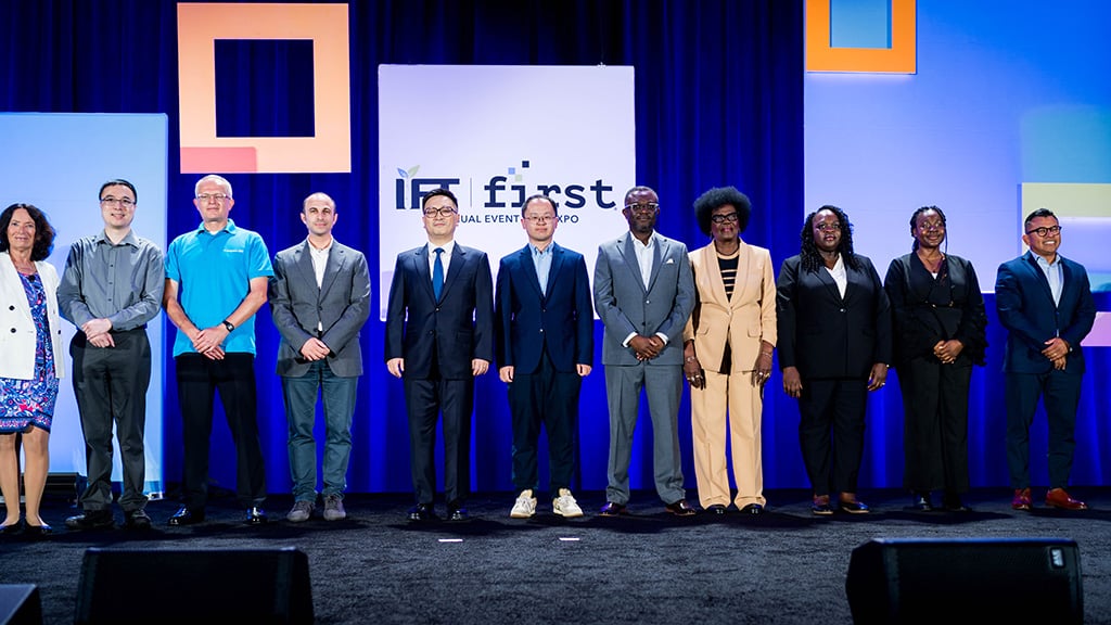 Section Impact Award winners on stage at IFT FIRST.