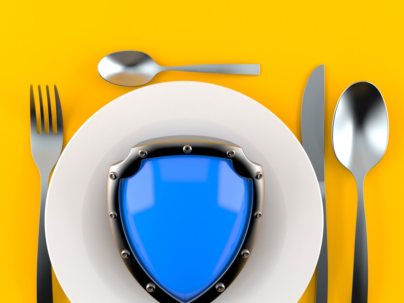 dinner plate with shield for food safety