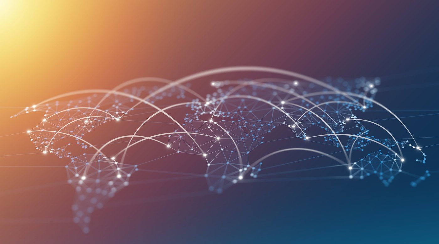 World map with connections