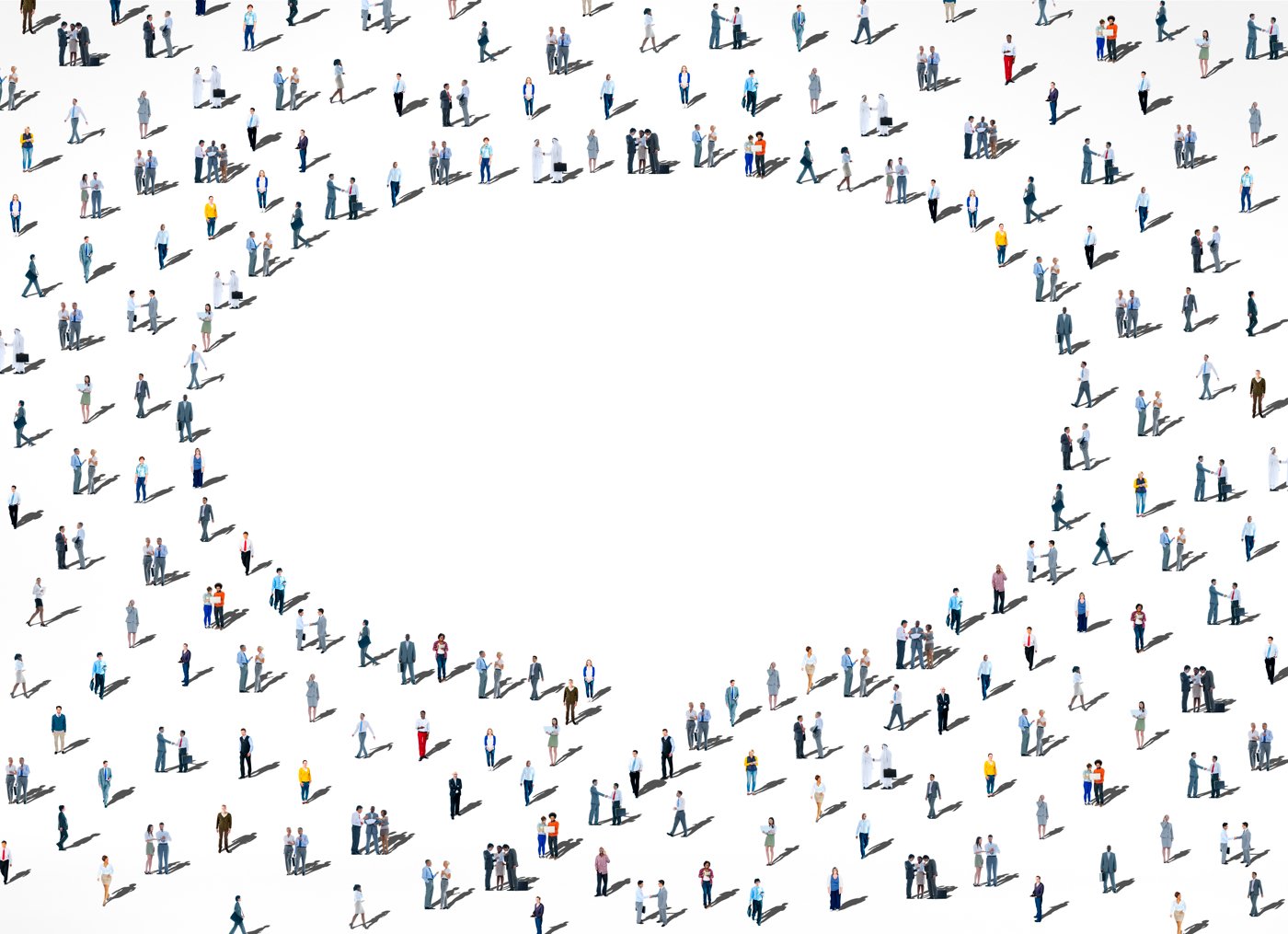 People in Shape of Speech Bubble