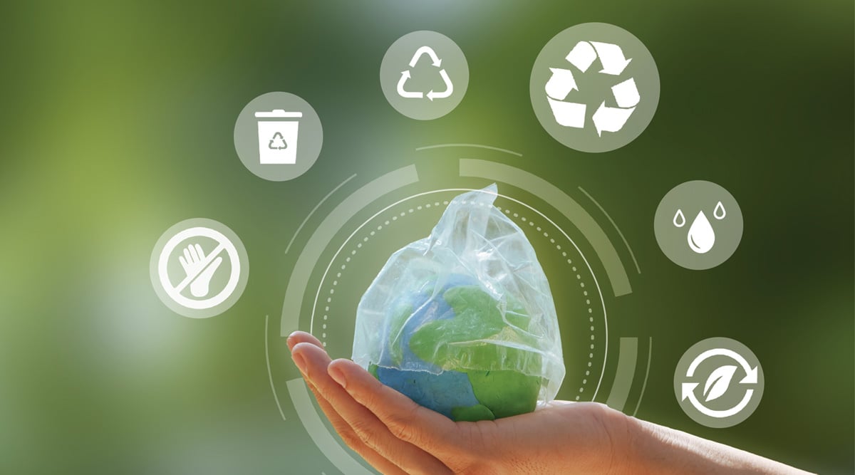 Concept of Reuse Reduce Recycle Rot Refuse. Zero waste. Conscious consumption