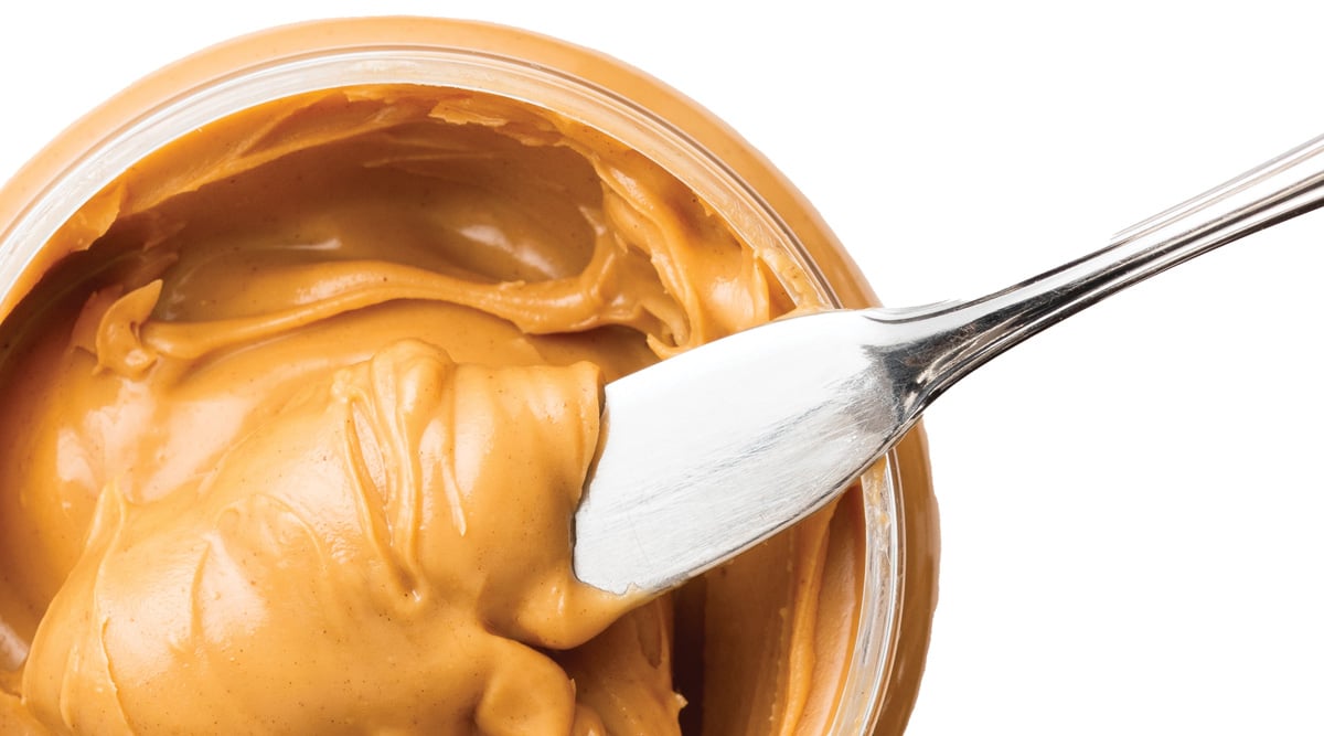 open jar of peanut butter