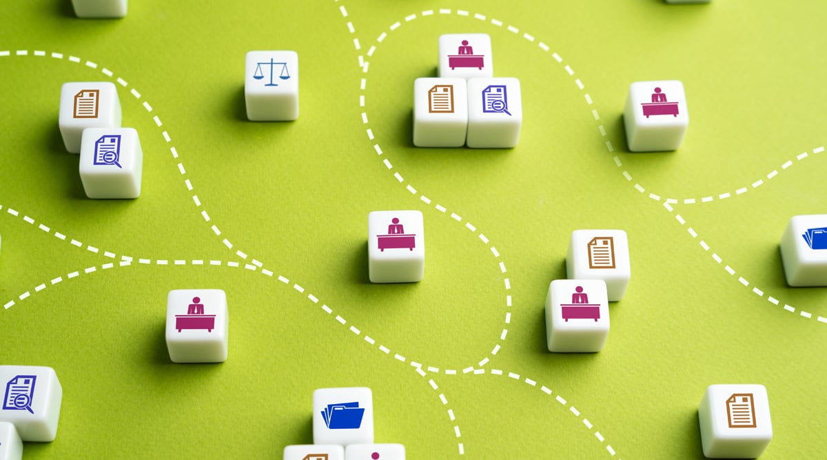 Wandering through bureaucratic corridors. Inefficiency, delays, and confusion when dealing with government procedures or institutional systems.