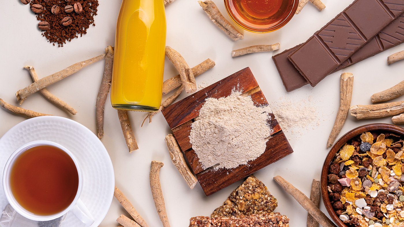 Applications of Ashwagandha in various products.