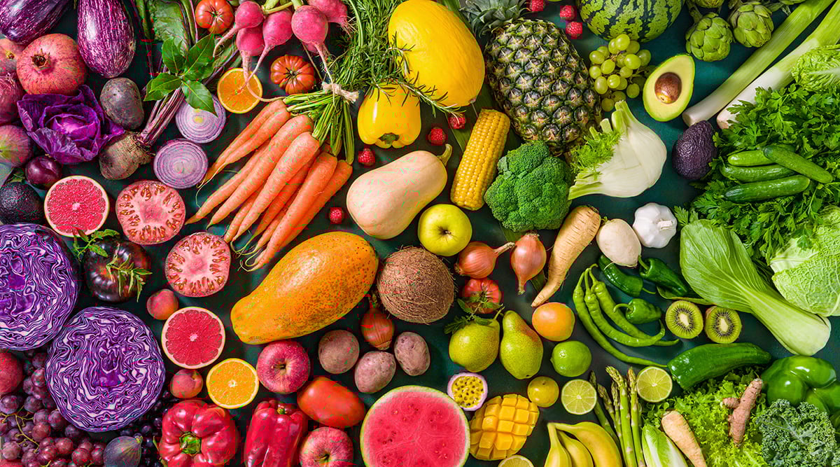 An assortment of colorful produce