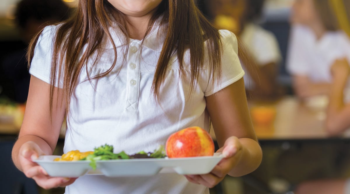 Girl with Lunch Tray