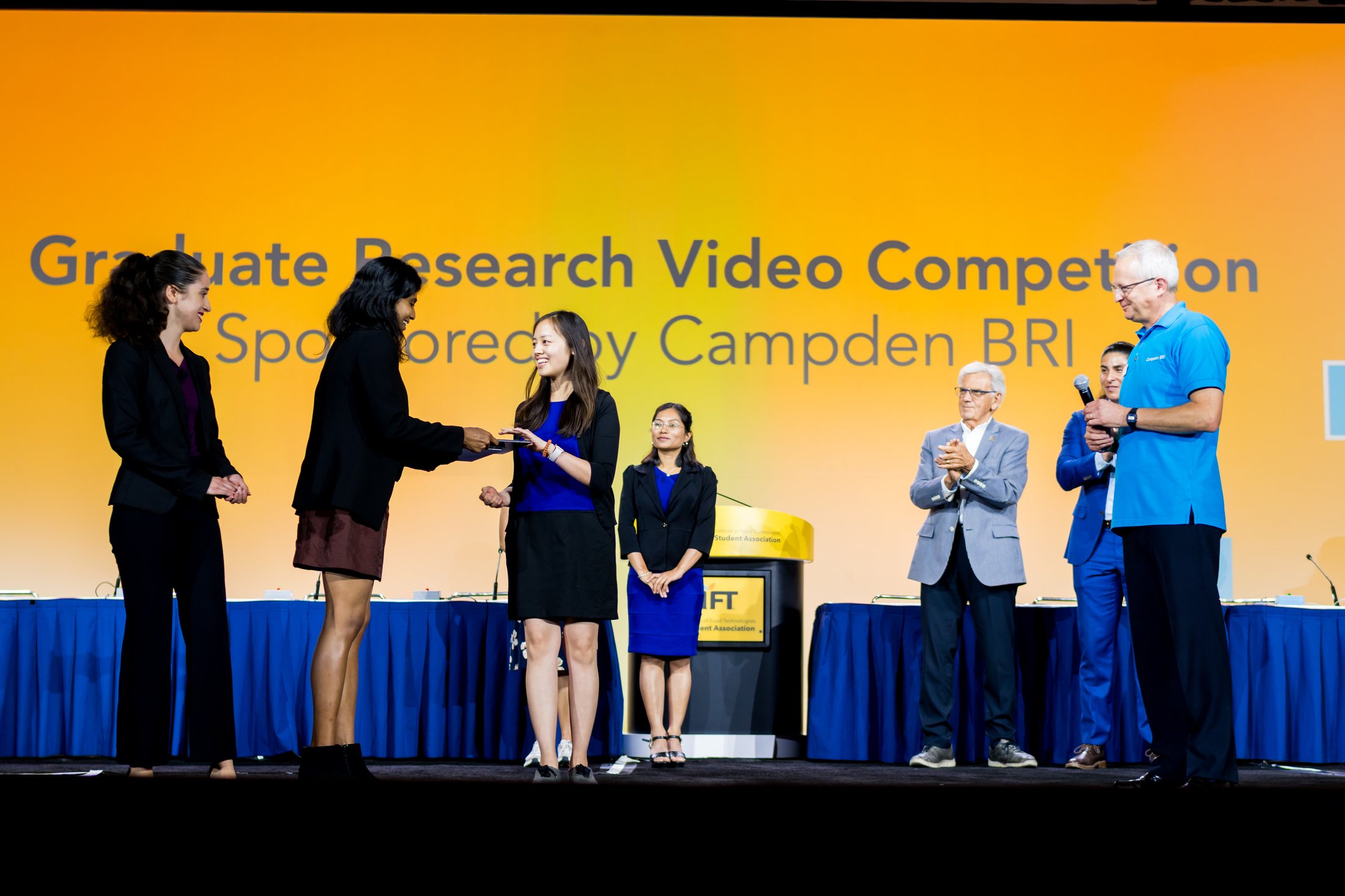 Finalists and sponsors on stage