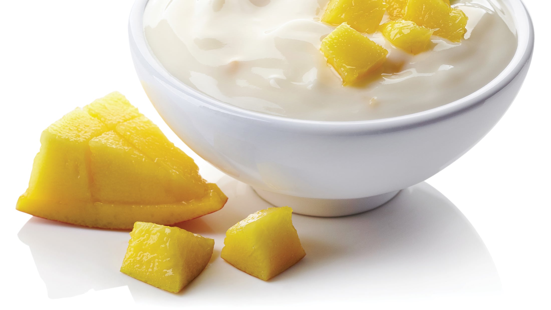 Bowl of mango yogurt