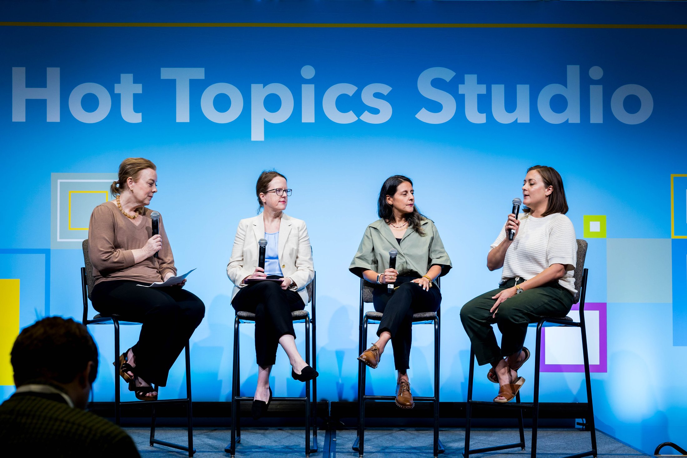 Hot Topics Studio session with 4 panelists speaking on stage about GLP-1 at IFT FIRST.