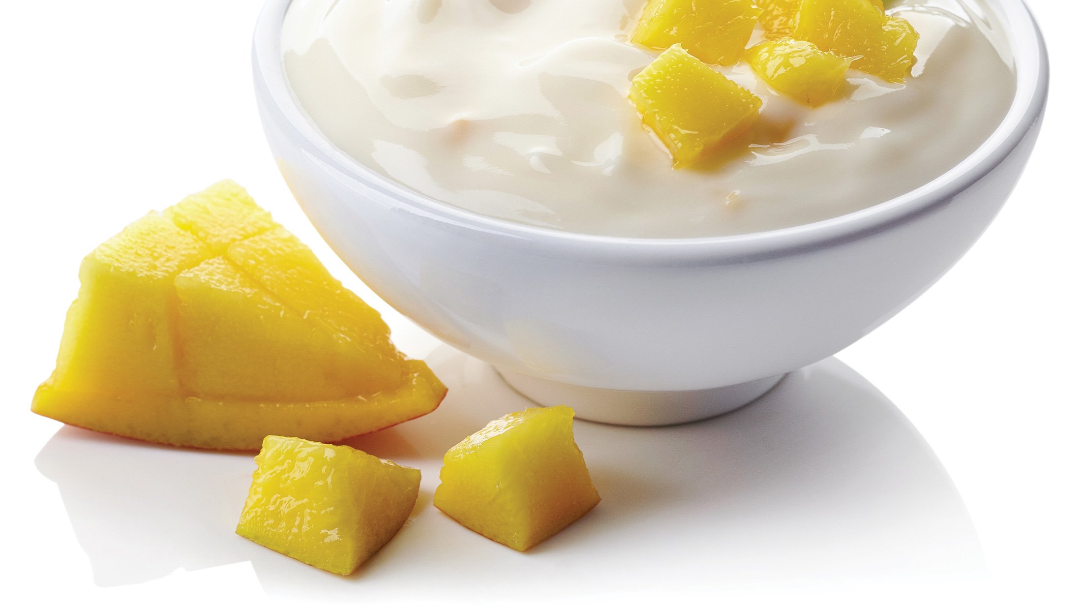 Bowl of mango yogurt