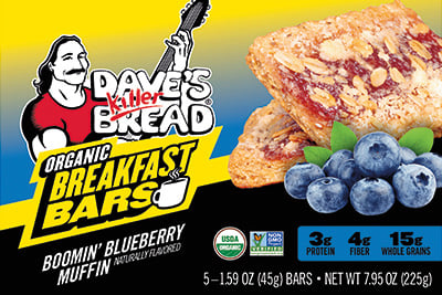 Dave&rsquo;s Killer Bread Boomin&rsquo; Blueberry Muffin Organic Breakfast Bars