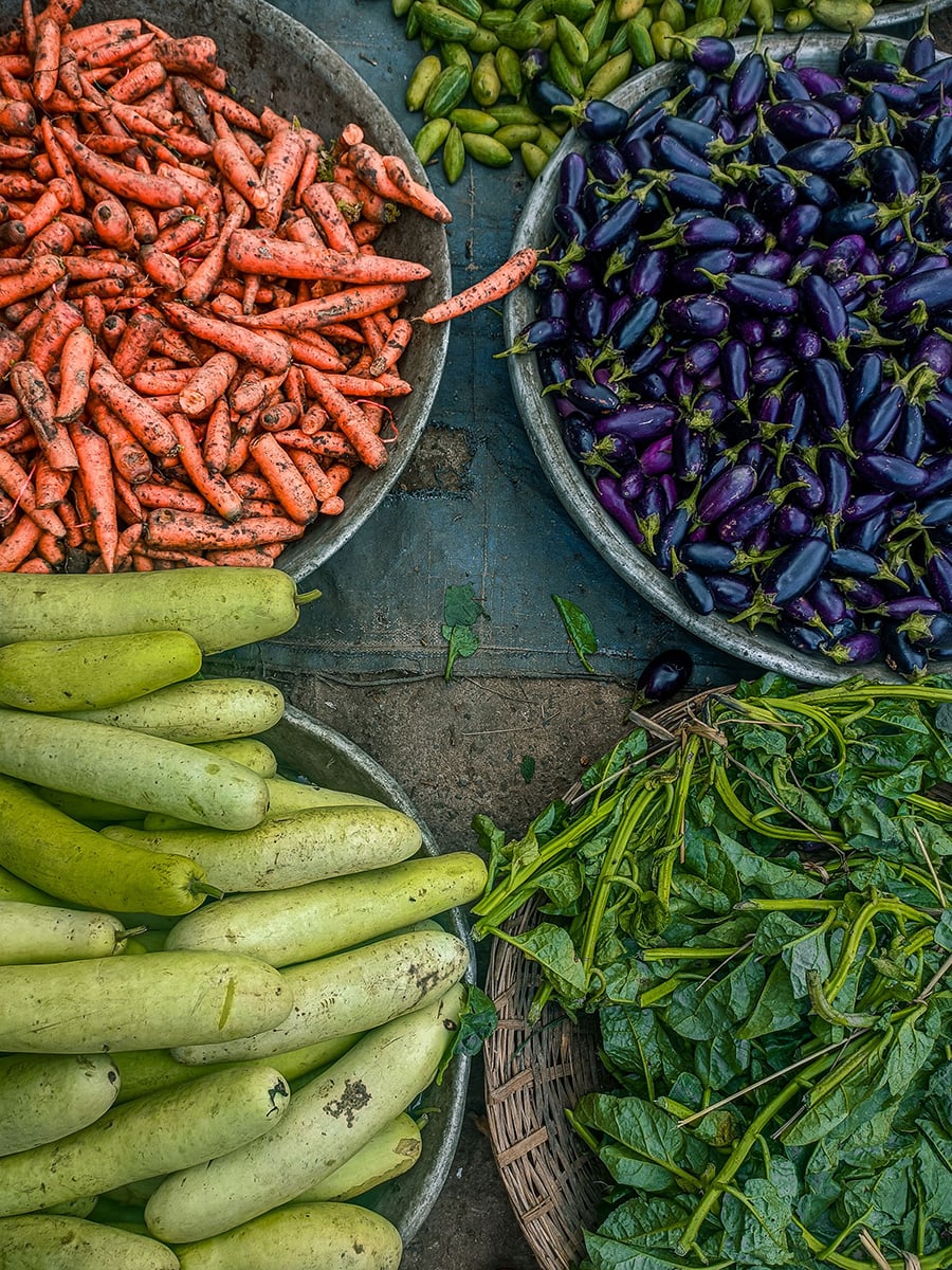Variety of colorful, fresh produce