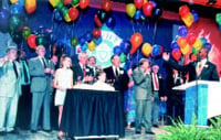 The Opening Event concluded with a 60th anniversary celebration, complete with balloons and cake