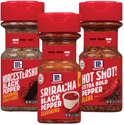 McCormick line of black peppers 