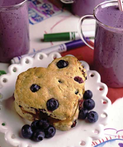 Dessert with blueberries