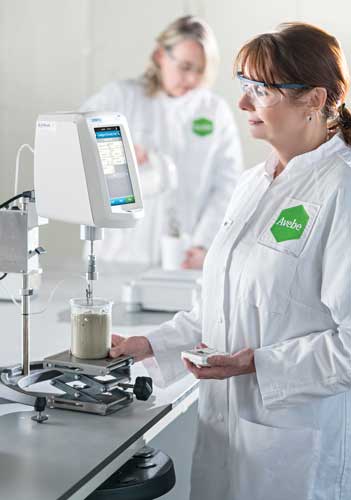 Working in a lab.