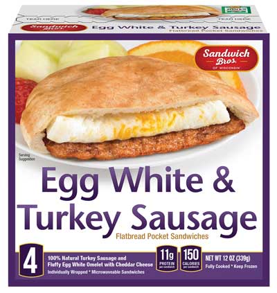 Frozen breakfast sandwiches