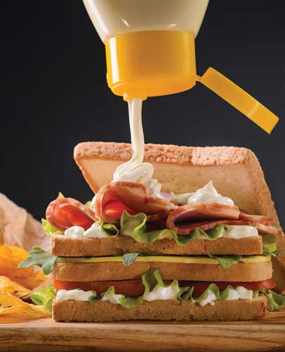 Sauce on a sandwich