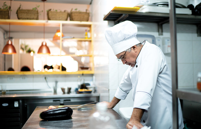 Worried Chef in Kitchen
