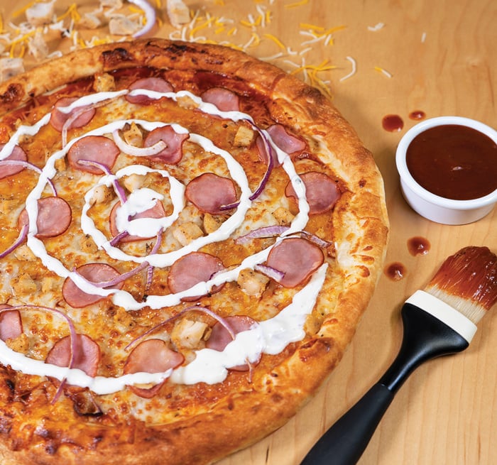 BBQ chicken pizza