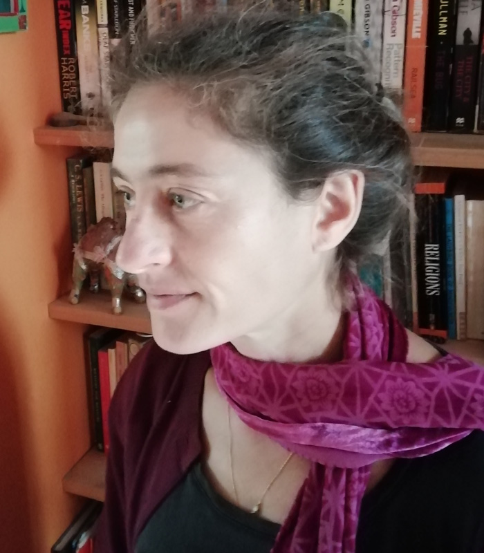 Tara Garnett with purple scarf