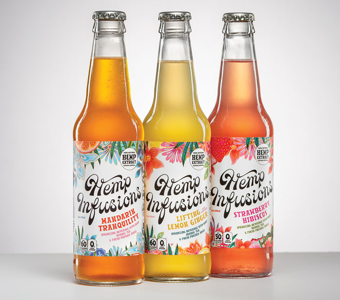 Hemp Infusions sparkling beverage bottles