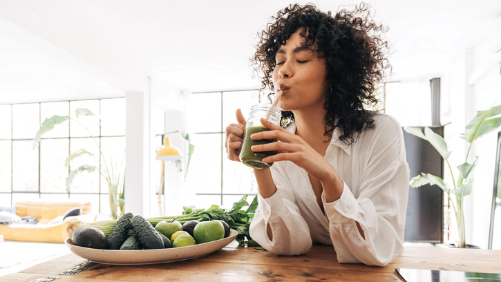 Woman drinking beverage