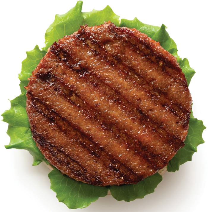 Plant burger on lettuce