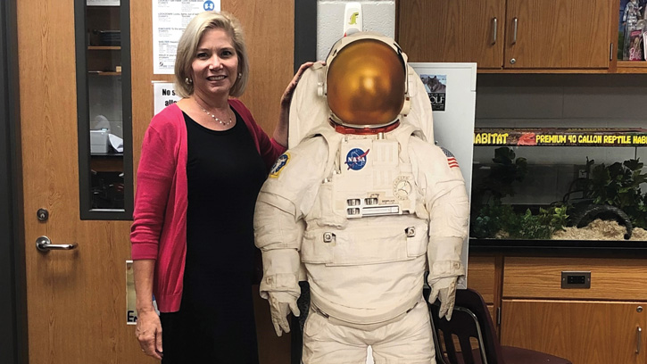 Keri Dean and Spacesuit