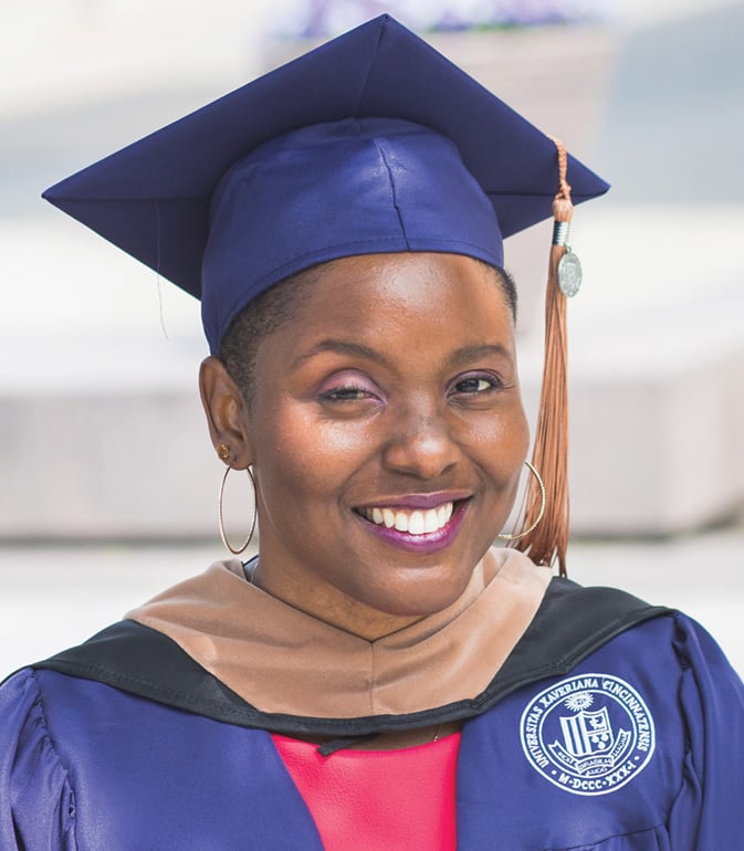Luan Blancher cap and gown