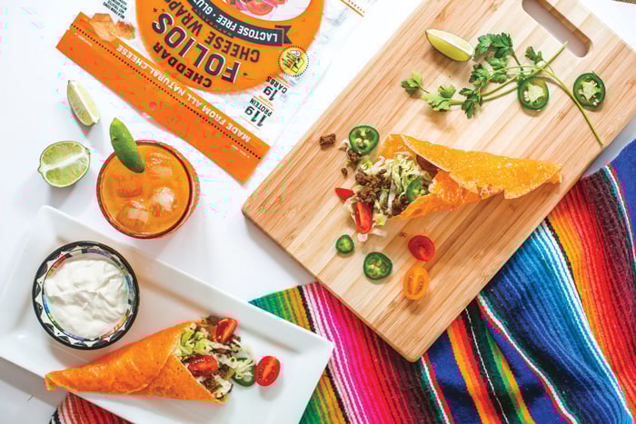 Food on cutting board