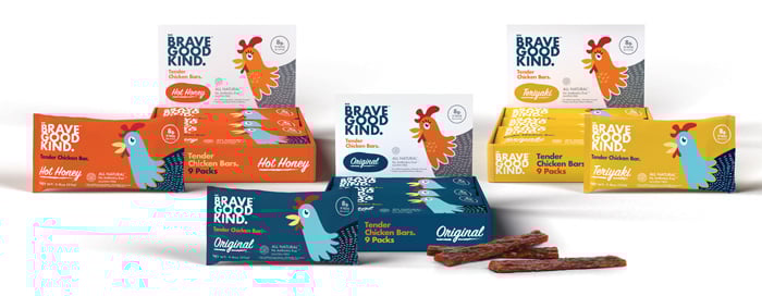 Packaging with chicken illustration