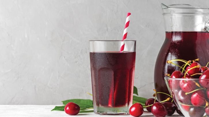 Cherry juice in a glass