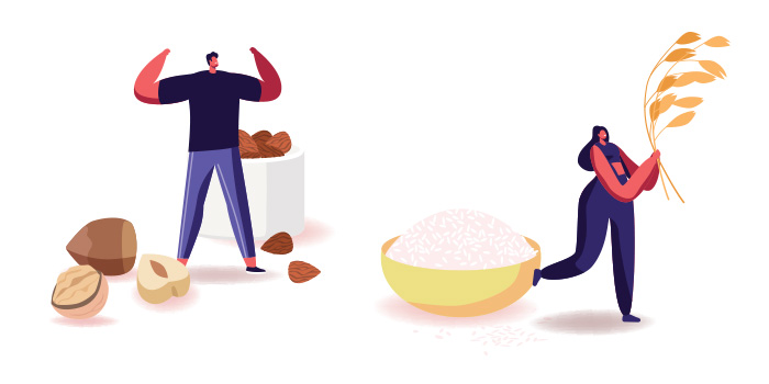grains and nuts