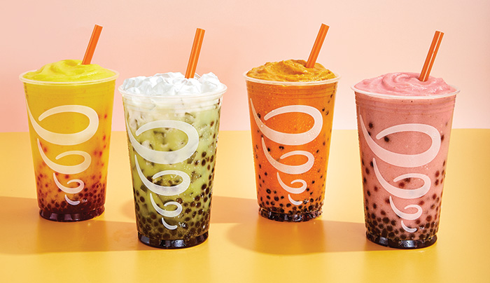 Jamba’s boba drinks with tapioca or strawberry boba balls
