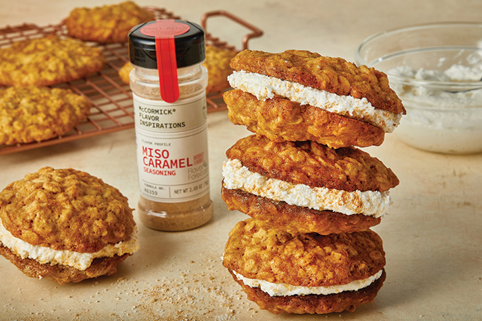 Oatmeal whoopie pie made with McCormick Flavor Inspirations Miso Caramel Seasoning