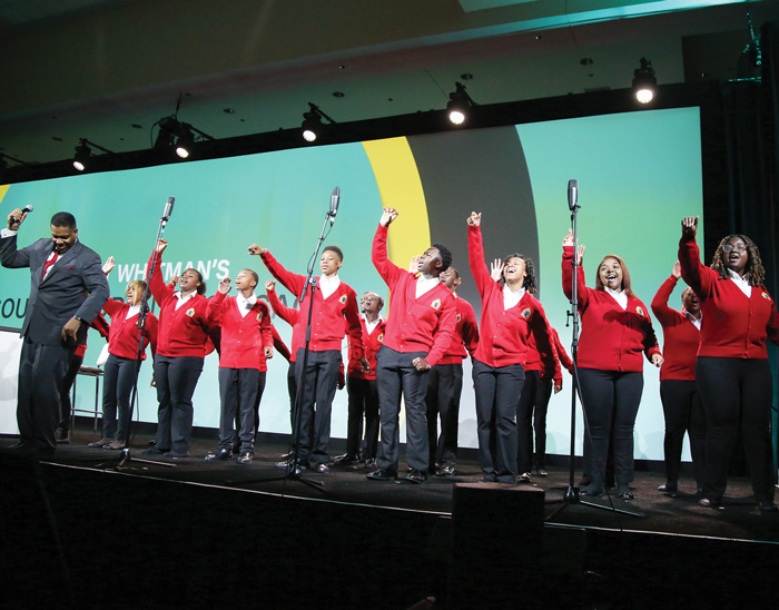 Walt Whitman and the Soul Children of Chicago choral group helped get IFT FIRST off to a powerful start.